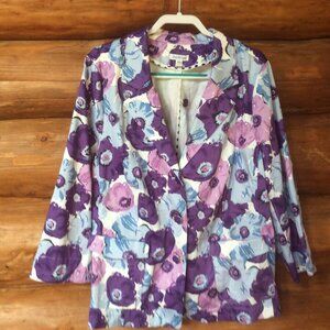 Joan Rivers Purple and Blue Floral Blazer